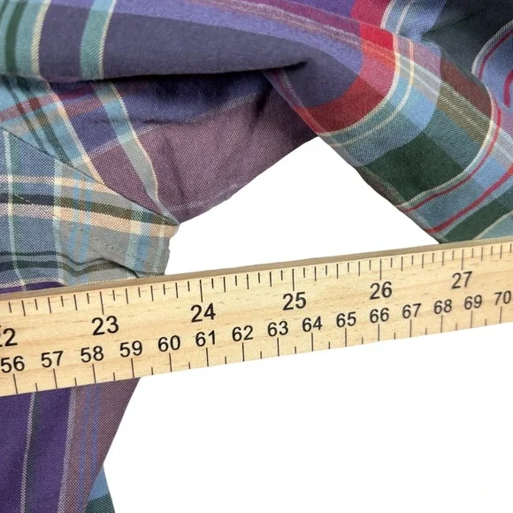 VTG Ralph Lauren Classic Fit Plaid Button Down Shirt Men's Sz Large green purple - Picture 6 of 8